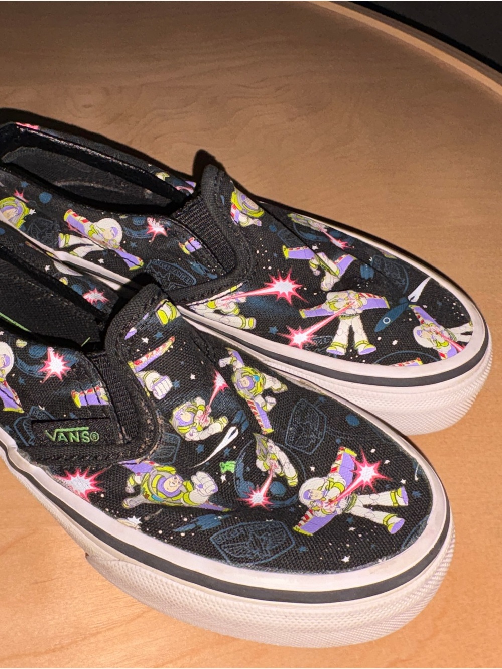 Vans Kids Slip-On Sneakers Black with Multicolor Buzz Lightyear Print